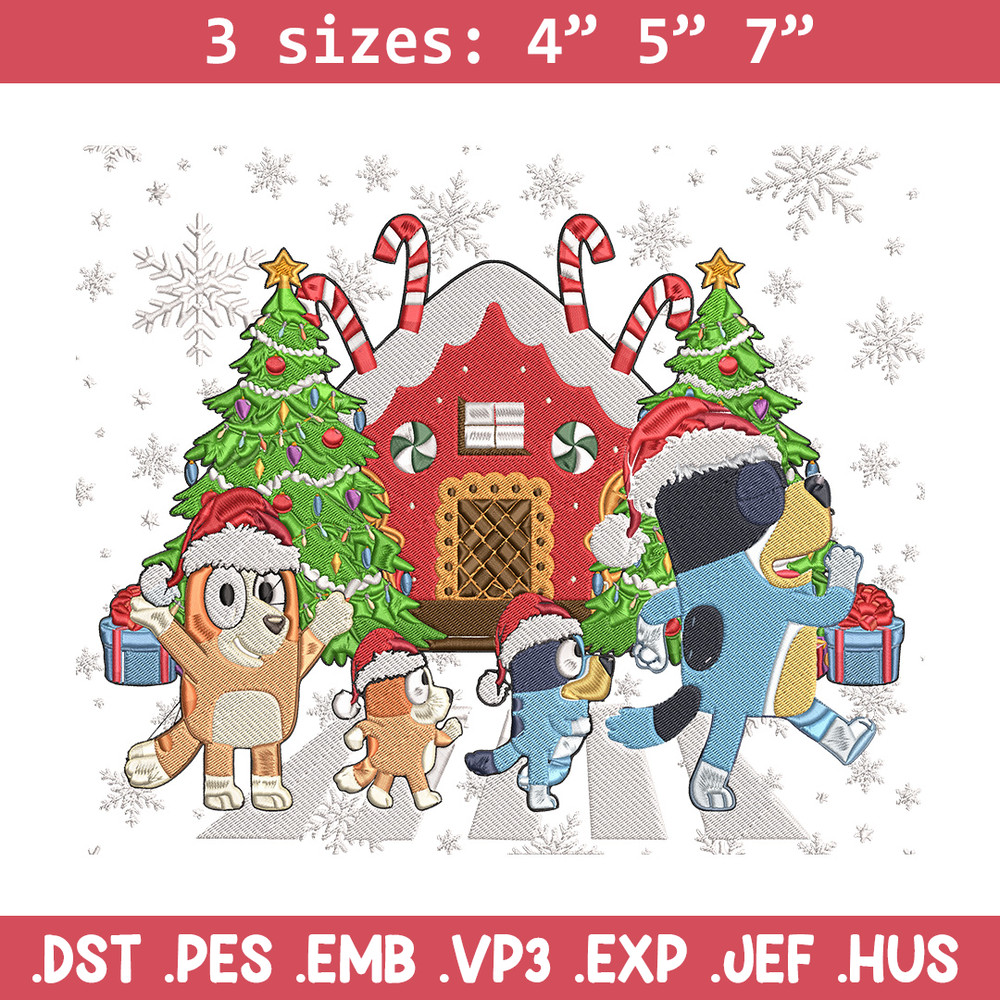 Bluey family Embroidery Design,Bluey Embroidery, Embroidery File, Chrismas Embroidery, Anime shirt, Digital download.jpg