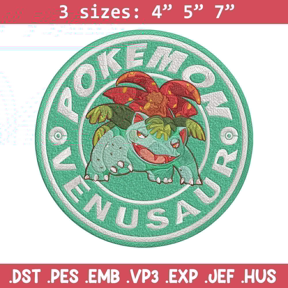 Bulbasaur poster Embroidery Design, Pokemon Embroidery, Embroidery File, Anime Embroidery, Anime shirt, Digital download.jpg