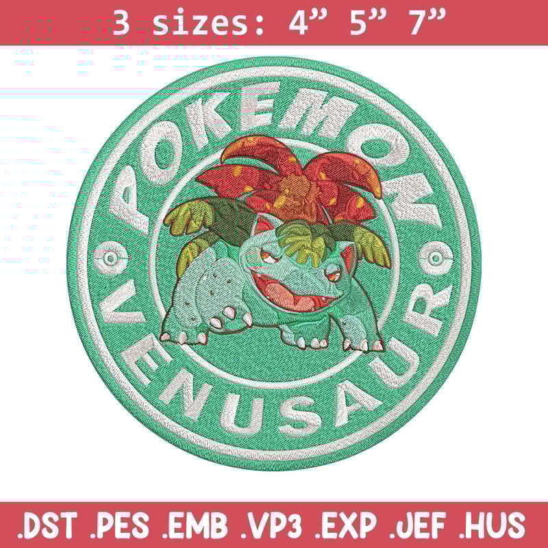 Bulbasaur poster Embroidery Design, Pokemon Embroidery, Embroidery File, Anime Embroidery, Anime shirt, Digital download.jpg