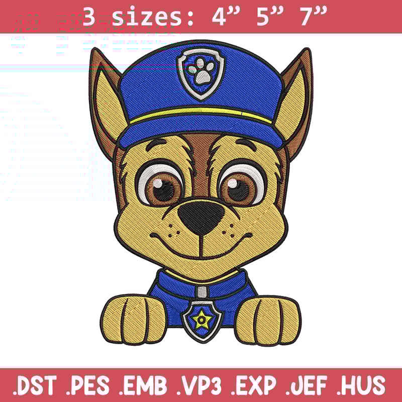 Chase Embroidery Design, Paw Patrol Embroidery, Embroidery File, Anime Embroidery, Anime shirt, Digital download.jpg