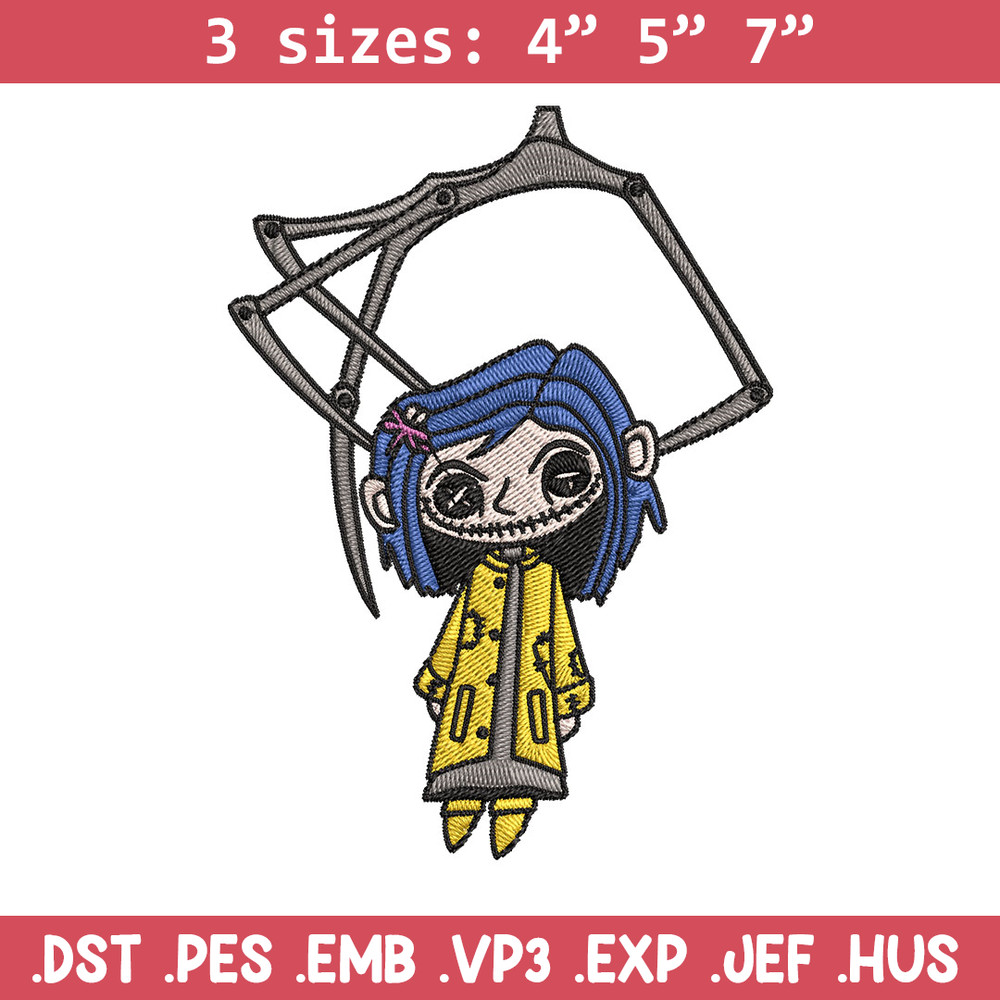 Coraline Horror Embroidery Design, Coraline Horror Embroidery, Embroidery File, Cartoon shirt, Digital download..jpg