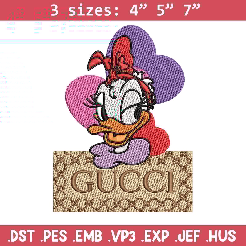 Daisy Donald Duck Gucci Embroidery design, Disney cartoon Embroidery, cartoon design, Embroidery File, Digital download.jpg