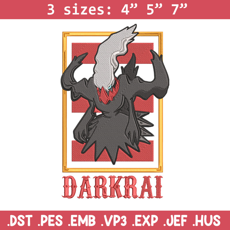 Darkrai poster Embroidery Design, Pokemon Embroidery, Embroidery File, Anime Embroidery, Anime shirt, Digital download.jpg