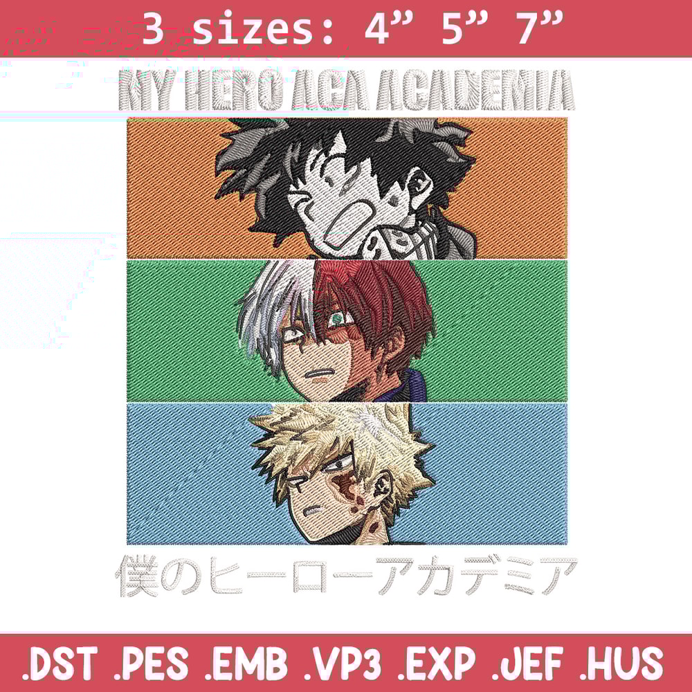 Deku friends Embroidery Design, Mha Embroidery, Embroidery File, Anime Embroidery, Anime shirt, Digital download.jpg