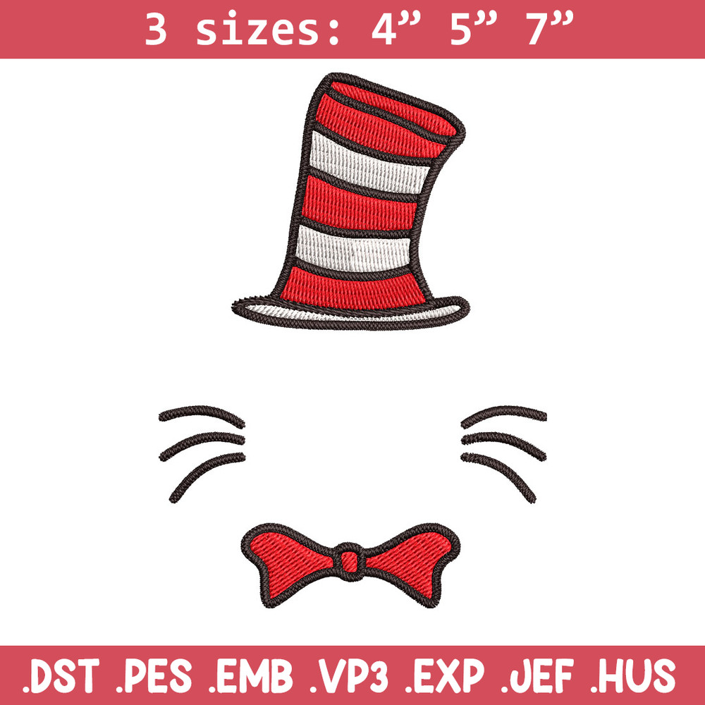 Dr Seuss Hat Embroidery Design, Dr seuss Embroidery, Embroidery File, logo shirt, Embroidery design, Digital download.jpg