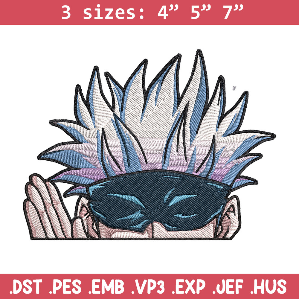 Gojo Peeker Embroidery Design, Jujutsu Embroidery, Embroidery File, Anime Embroidery, Anime shirt, Digital download.jpg