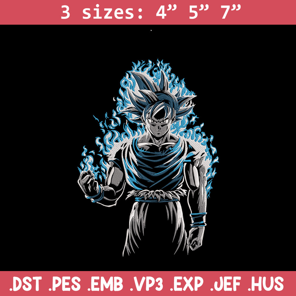 Goku ultra Embroidery Design, Dragonball Embroidery, Embroidery File, Anime Embroidery, Anime shirt, Digital download.jpg