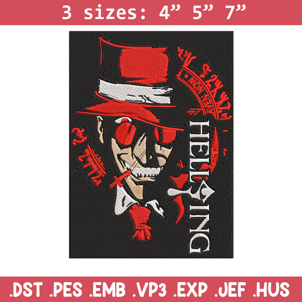 Alucard Poster Embroidery Design, Hellsing Embroidery, Embroidery File, Anime Embroidery, Anime shirt, Digital download.jpg
