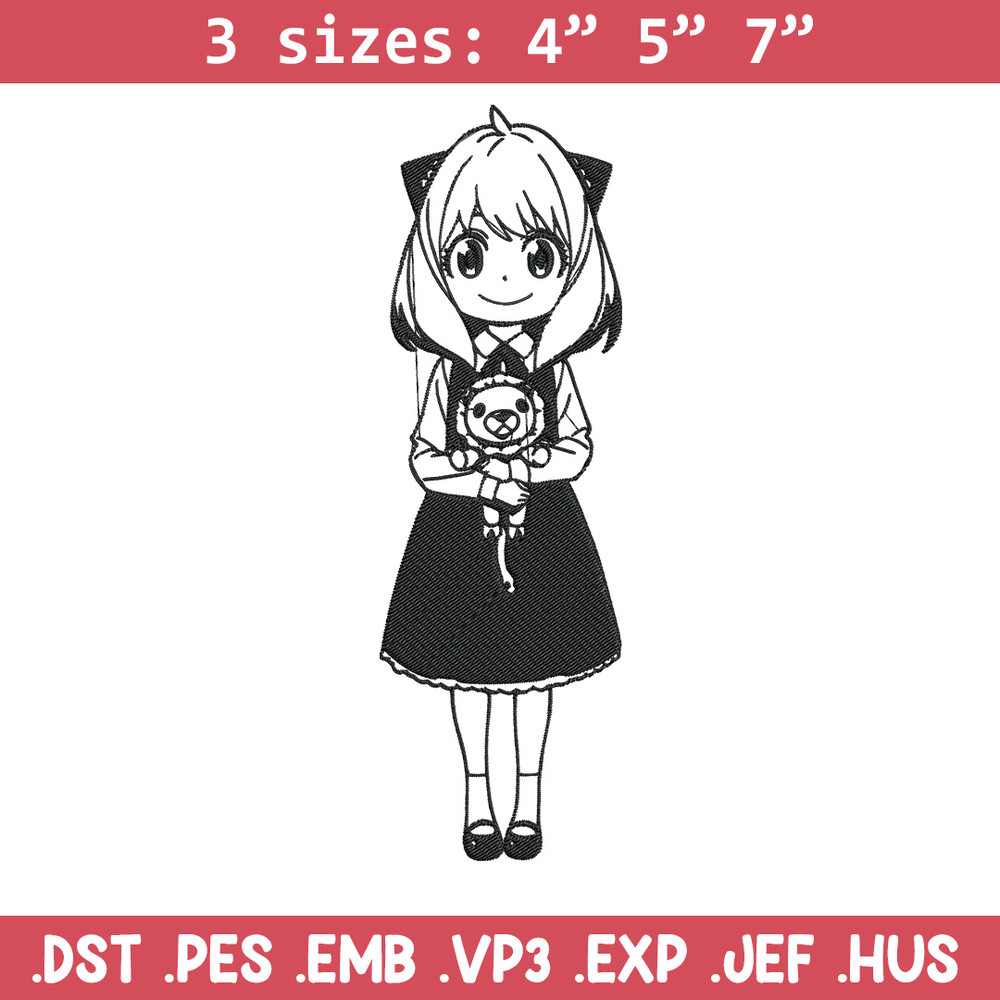 Anya Forger Embroidery Design, Spy x family Embroidery, Embroidery File, Anime Embroidery, Anime shirt,Digital download.jpg