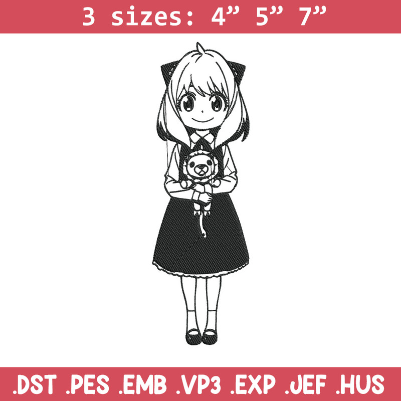 Anya Forger Embroidery Design, Spy x family Embroidery, Embroidery File, Anime Embroidery, Anime shirt,Digital download.jpg