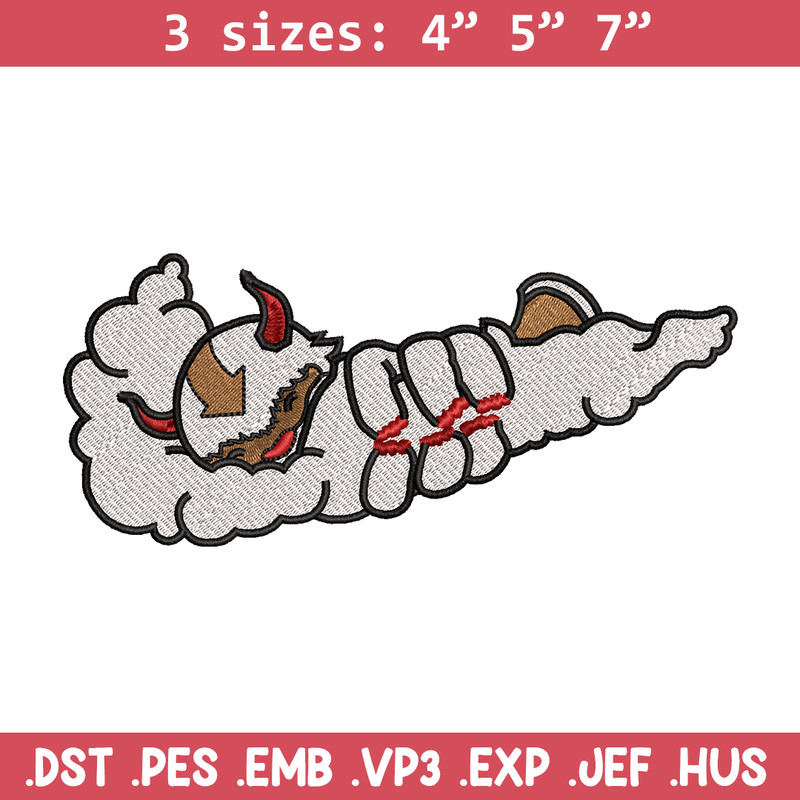 Appa x Nike embroidery design, avatar cartoon embroidery, nike design, Logo shirt, cartoon shirt, digital download.jpg