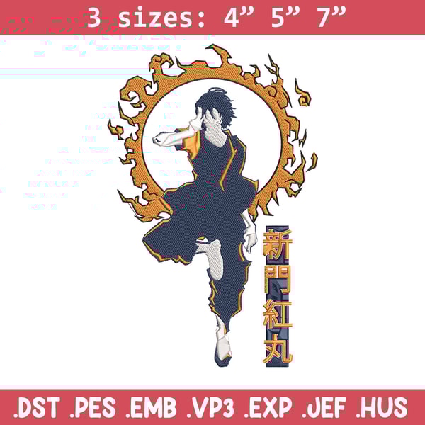 Benimaru Embroidery Design, Enen no Shouboutai Embroidery,Embroidery File,Anime Embroidery,Anime shirt,Digital download..jpg