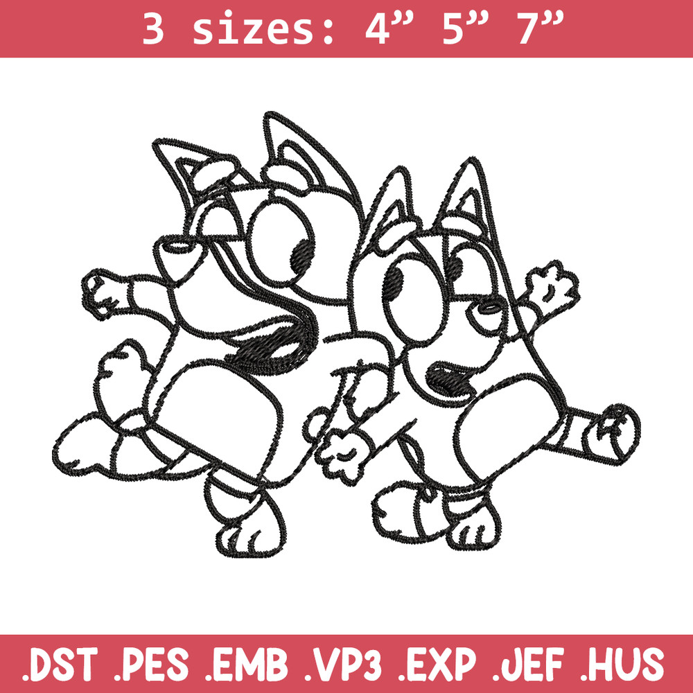 Bingo Bluey Coloring Pages Embroidery, Bluey Embroidery, Embroidery File, cartoon design, logo shirt, Digital download..jpg
