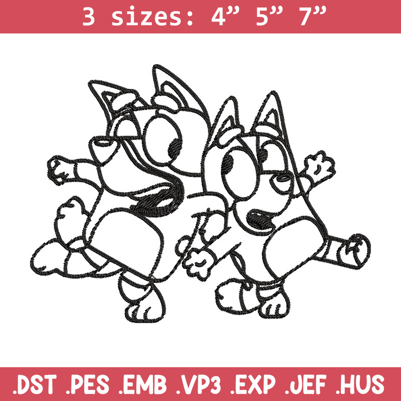 Bingo Bluey Coloring Pages Embroidery, Bluey Embroidery, Embroidery File, cartoon design, logo shirt, Digital download..jpg