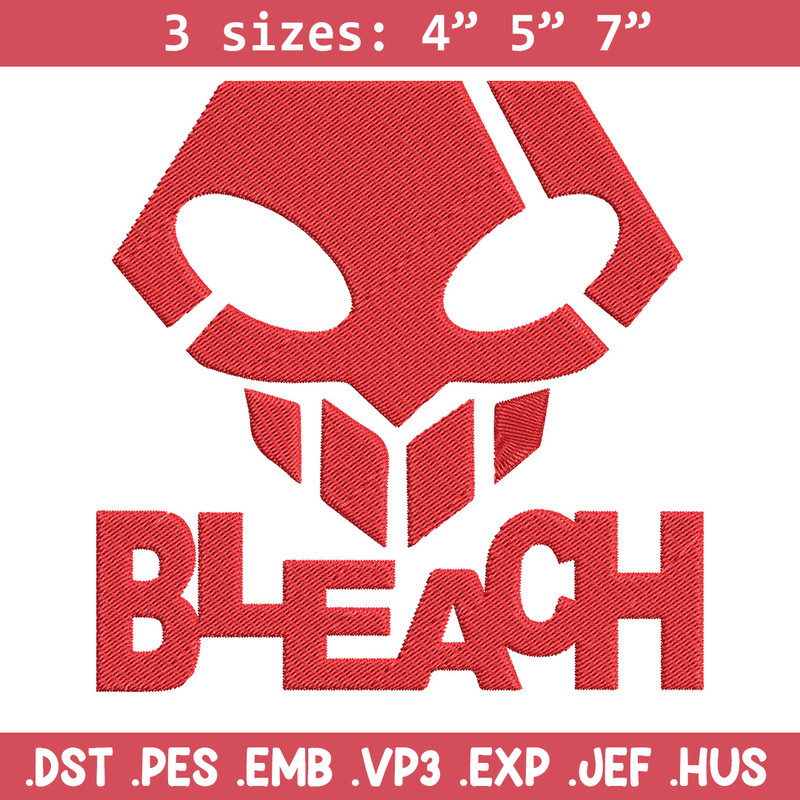 Bleach logo Embroidery Design, Bleach Embroidery, Embroidery File, Anime Embroidery, Anime shirt, Digital download.jpg