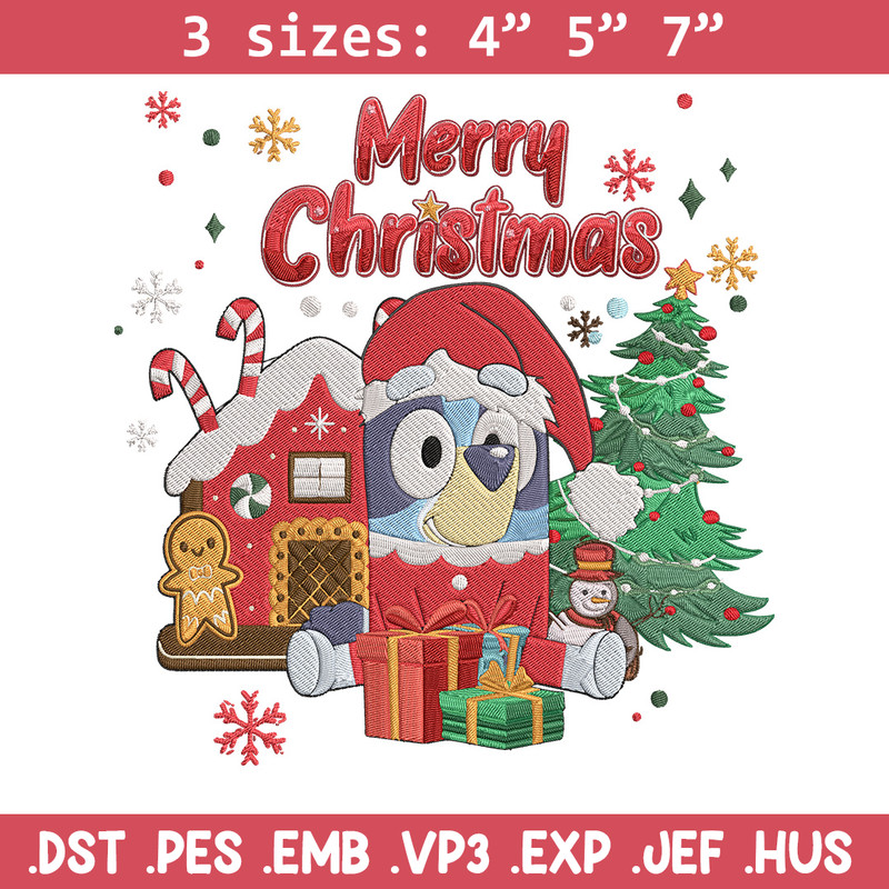 Bluey merry chrismas Embroidery Design,Bluey Embroidery, Embroidery File, Chrismas Embroidery, Digital download.jpg