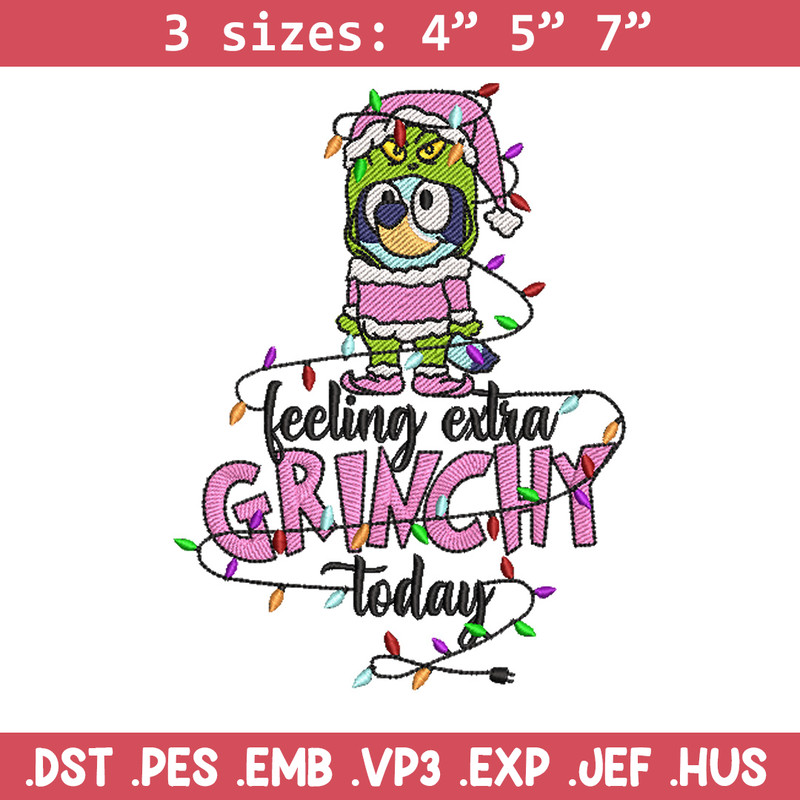Bluey x grinch embroidery design, Bluey embroidery, Chrismas design, Embroidery file, Embroidery shirt, Digital download.jpg