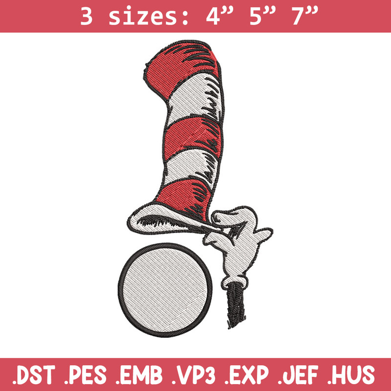 Cat In The Hat Embroidery Design, Cat In The Hat Embroidery, Embroidery File, logo shirt, Digital download.jpg
