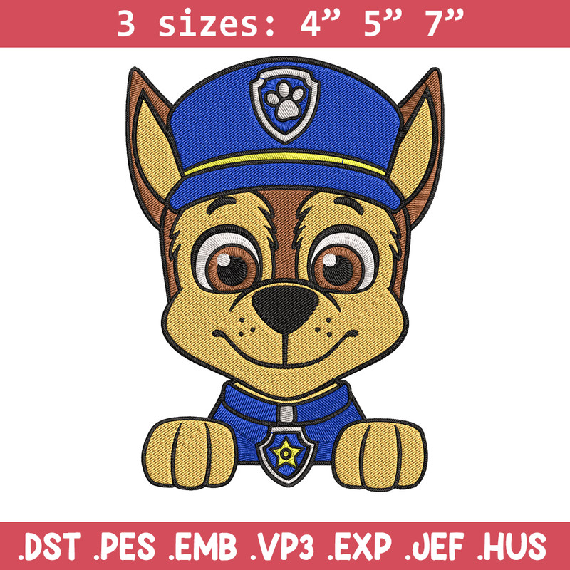 Chase Embroidery Design, Paw Patrol Embroidery, Embroidery File, Anime Embroidery, Anime shirt, Digital download.jpg