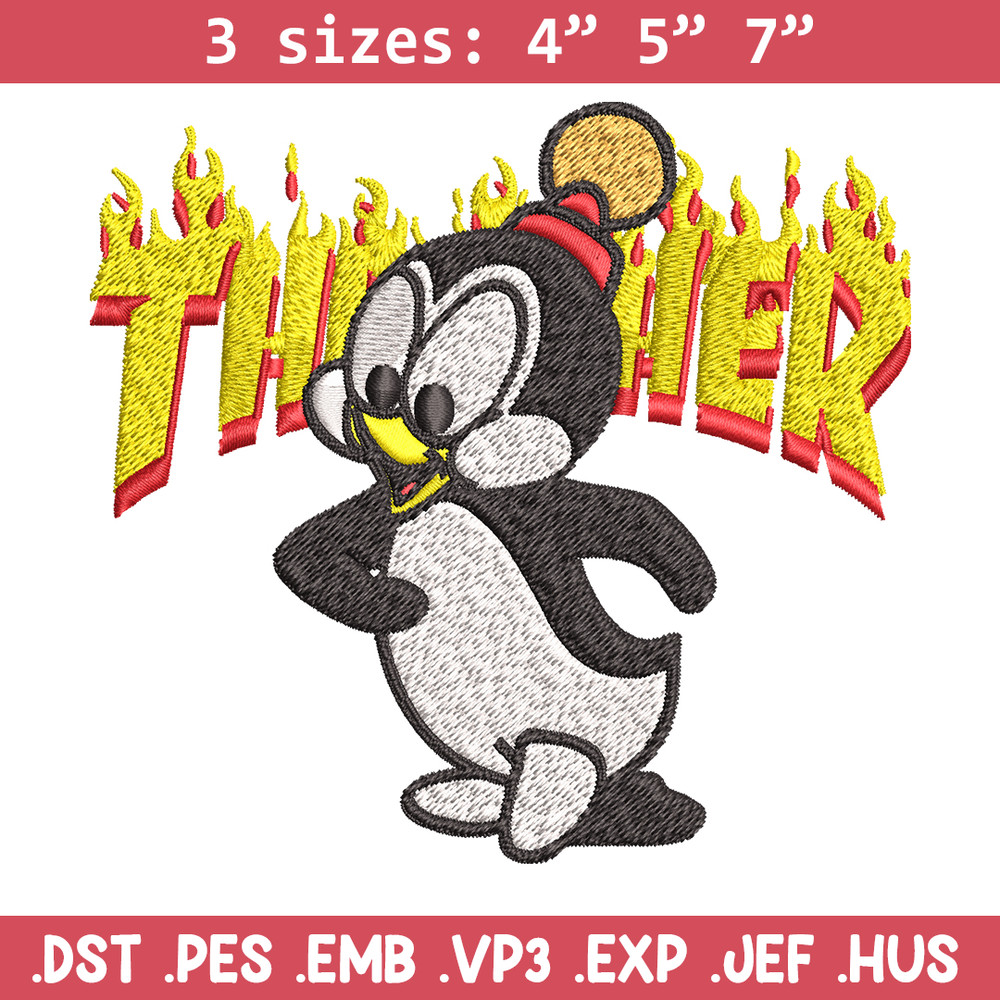 Chilly Willy Thrasher Embroidery design, Chilly Willy Embroidery, cartoon design, Embroidery File, Digital download..jpg