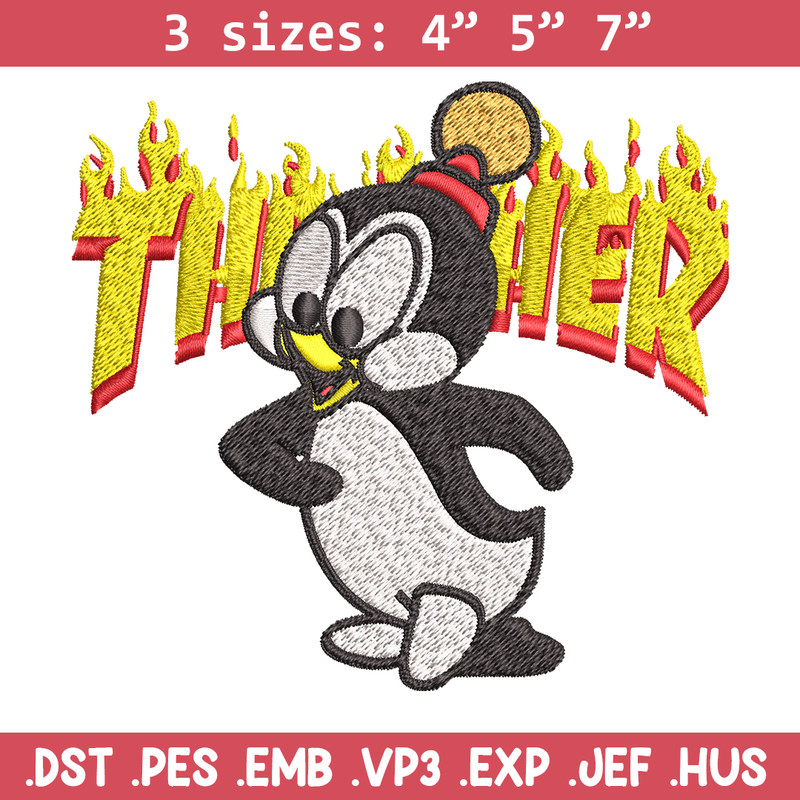 Chilly Willy Thrasher Embroidery design, Chilly Willy Embroidery, cartoon design, Embroidery File, Digital download..jpg