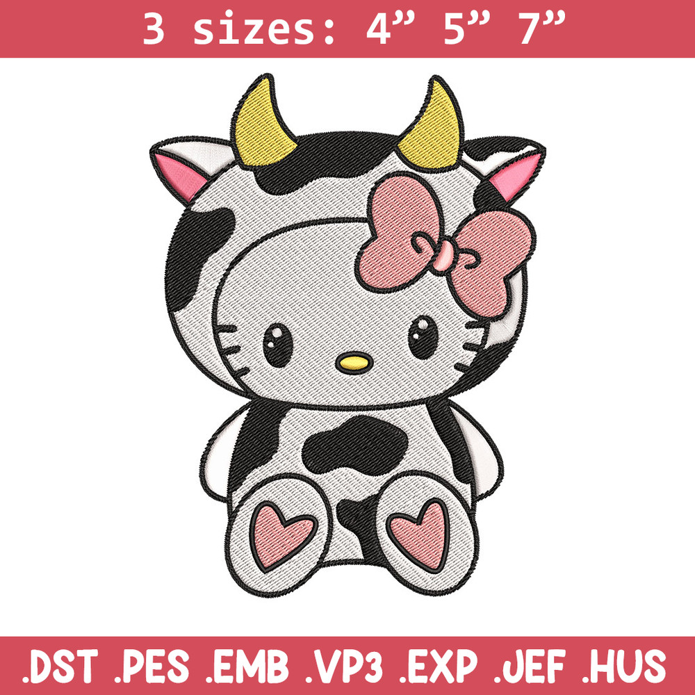 Cow Hello Kitty Embroidery Design, Hello Kitty Embroidery, Embroidery File, Cartoon shirt, Digital download..jpg