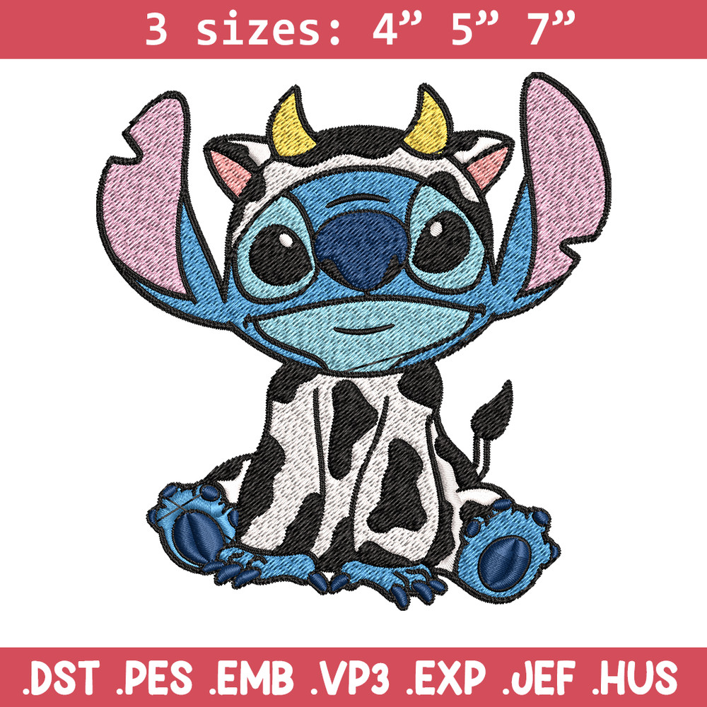 Cow Stitch Embroidery design, Cow Stitch Embroidery, cartoon design, Embroidery File, cartoon shirt, Digital download..jpg