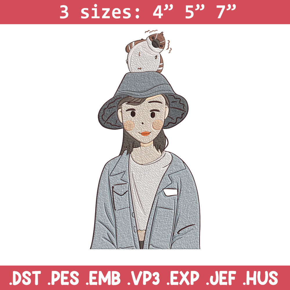 Cute girl Embroidery Design, Cartoon Embroidery, Embroidery File, Anime Embroidery, Anime shirt, Digital download.jpg