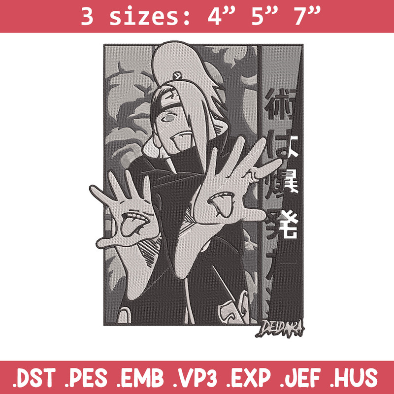 Deidara poster Embroidery Design, Naruto Embroidery, Embroidery File, Anime Embroidery, Anime shirt, Digital download.jpg