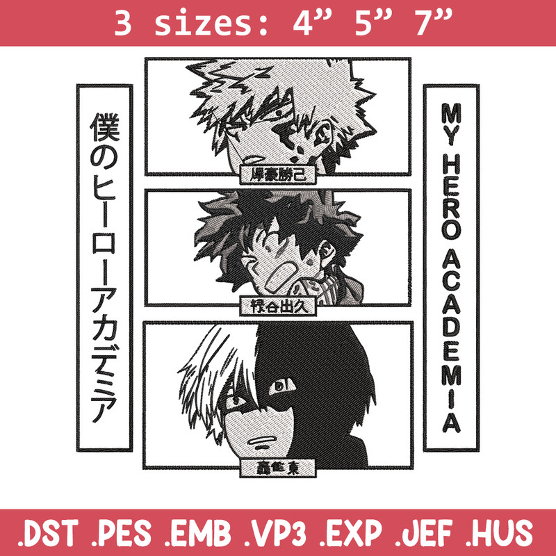 Deku friends Embroidery Design, Mha Embroidery, Embroidery File, Anime Embroidery, Anime shirt, Digital download..jpg