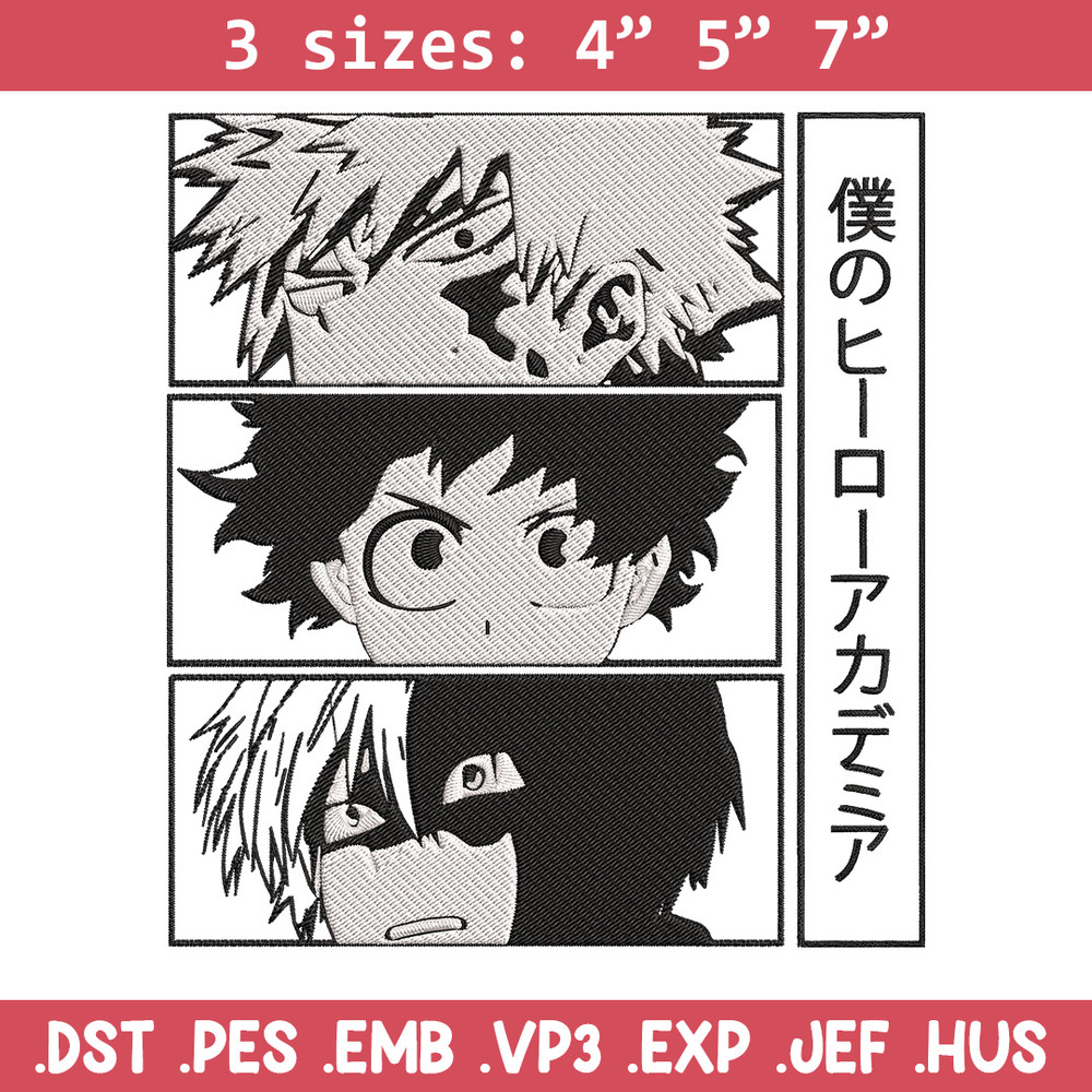 Deku friends Embroidery Design, Mha Embroidery, Embroidery File, Anime Embroidery, Anime shirt,Digital download..jpg