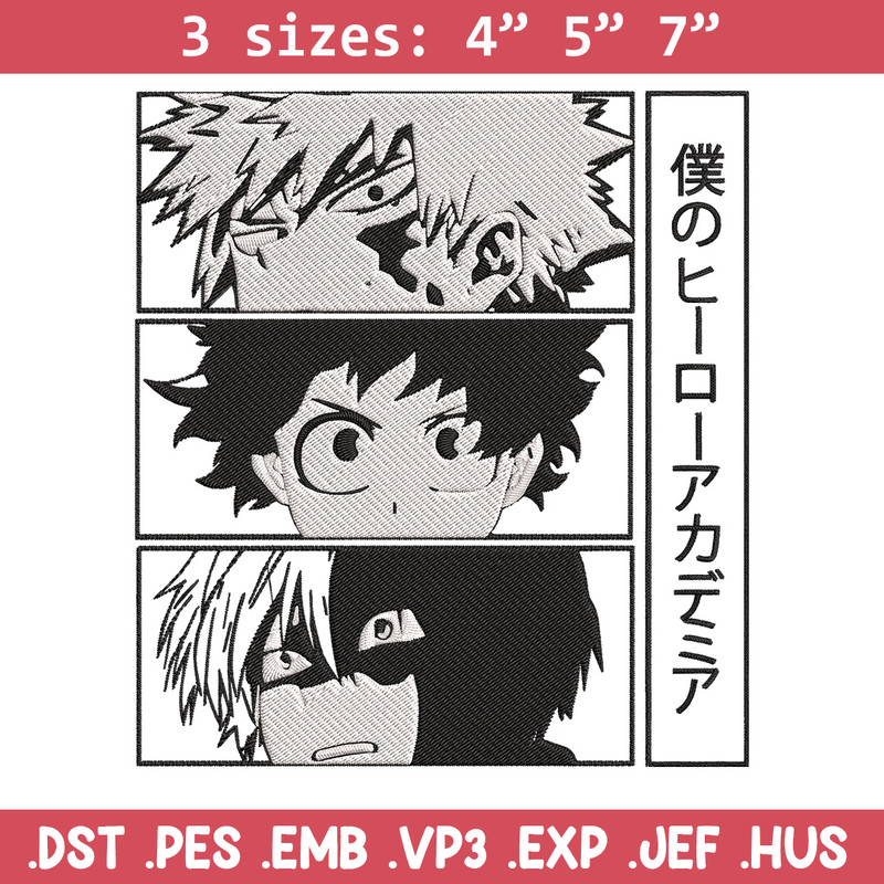Deku friends Embroidery Design, Mha Embroidery, Embroidery File, Anime Embroidery, Anime shirt,Digital download..jpg