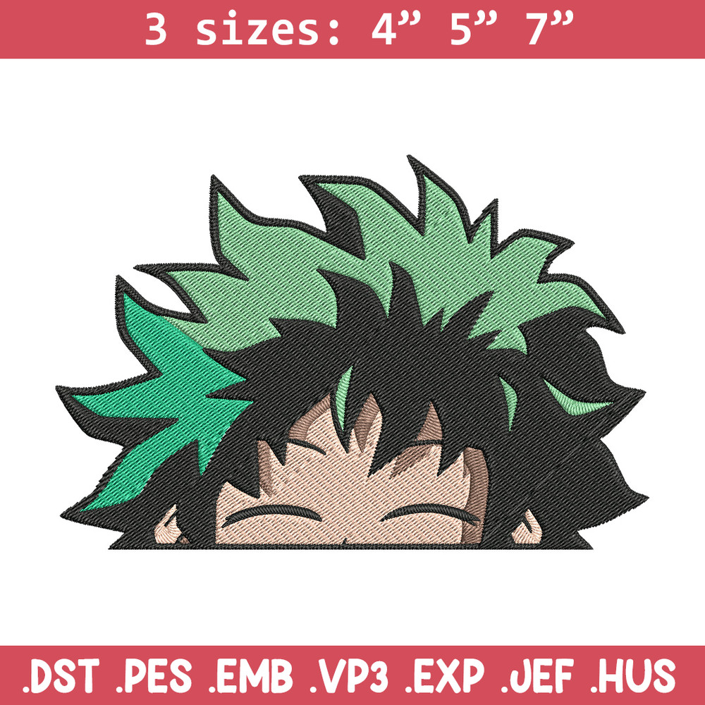 Deku Peek Embroidery Design, Mha Embroidery, Embroidery File, Anime Embroidery, Anime shirt, Digital download..jpg