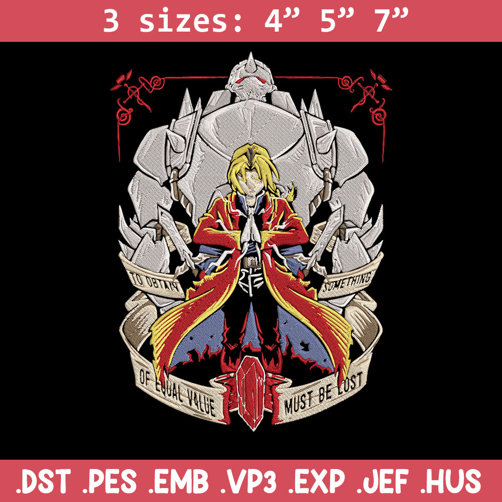 Edward Elric Embroidery Design, Fullmetal Embroidery,Embroidery File,Anime Embroidery, Anime shirt, Digital download.jpg