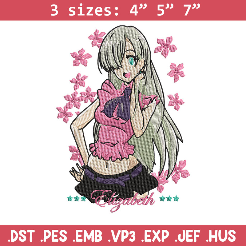 Elizabeth Embroidery Design, Seven Deadly Sins Embroidery, Embroidery File,Anime Embroidery,Anime shirt,Digital download.jpg