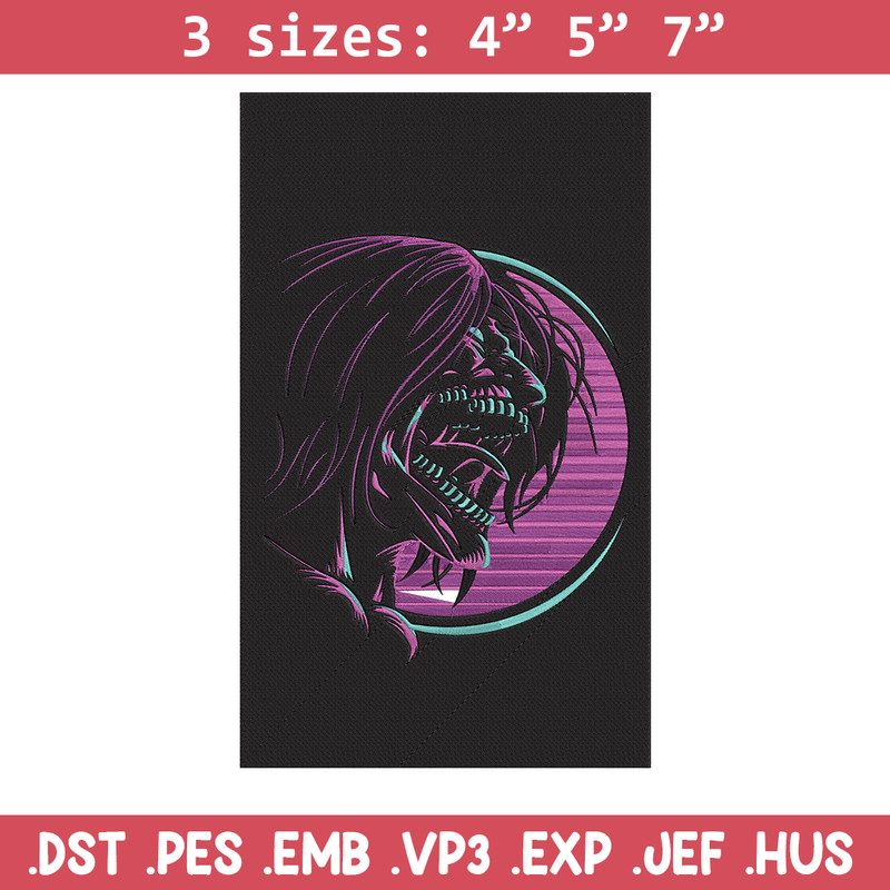Eren titan poster Embroidery Design, Aot Embroidery, Embroidery File, Anime Embroidery,Anime shirt, Digital download.jpg