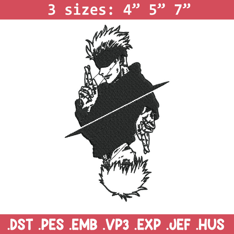 Gojo poster Embroidery Design, Jujutsu Embroidery, Embroidery File, Anime Embroidery, Anime shirt,Digital download.jpg