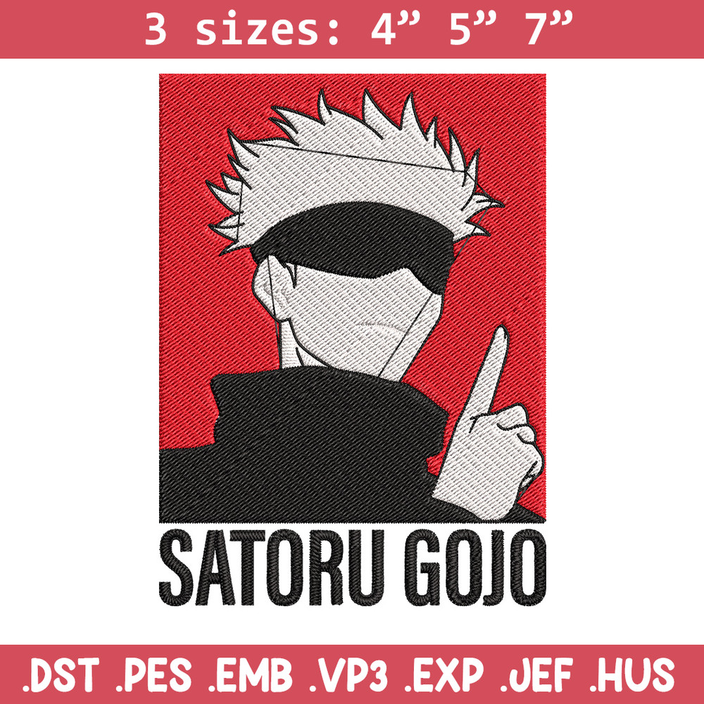 Gojo poster Embroidery Design, Jujutsu Embroidery, Embroidery File, Anime Embroidery,Anime shirt, Digital download.jpg