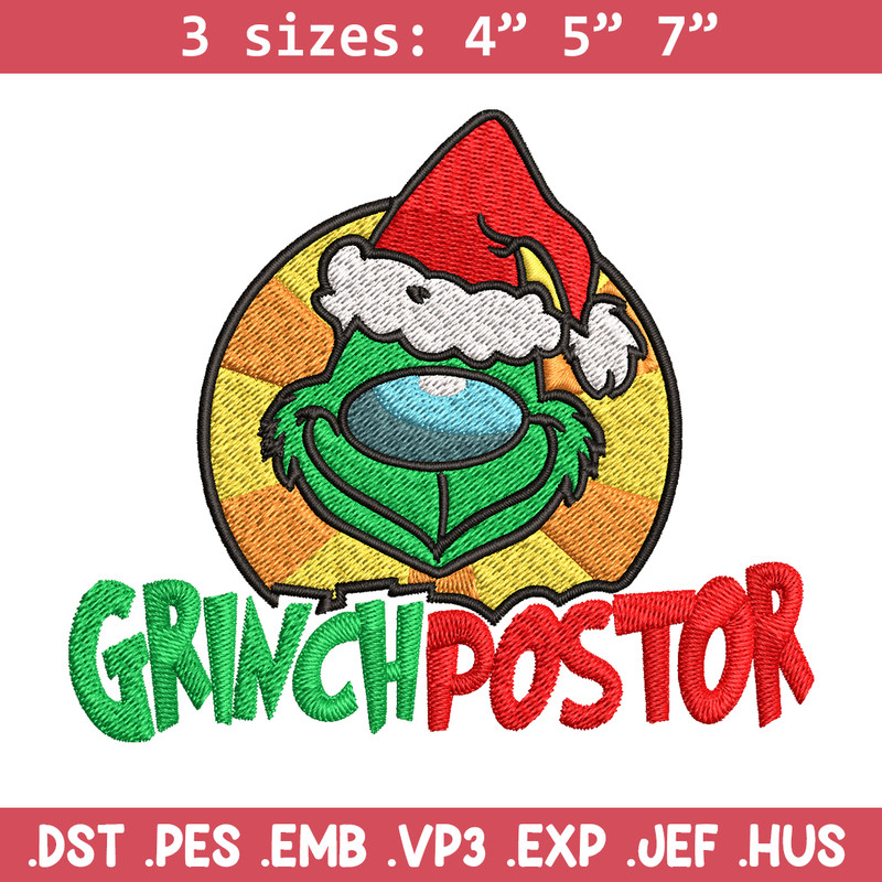 Grinch postor Christmas Embroidery design, Grinch christmas Embroidery, Grinch design, Embroidery file, Instant download.jpg