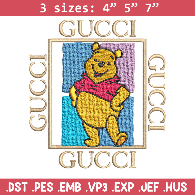 Gucci Winnie Pooh Embroidery design, Winnie Pooh Embroidery, cartoon design, Embroidery File, Digital download..jpg