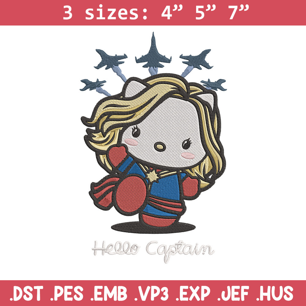 Hello captain Embroidery Design, Hello kitty Embroidery, Embroidery File, Anime Embroidery, Anime shirt,Digital download.jpg