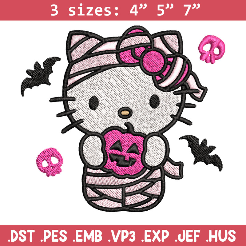Hello Kitty Mummy Embroidery design, Hello Kitty Embroidery, Embroidery File, cartoon design, Digital download..jpg