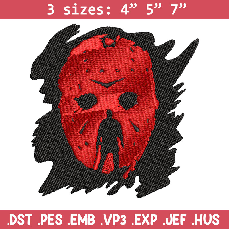 Jason Voorhees Embroidery design, Horror Embroidery, horror design, Embroidery File, logo shirt, Digital download..jpg