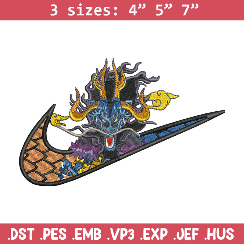 Kaido Nike embroidery design, One Piece embroidery, nike design, anime design, anime shirt, Digital download.jpg