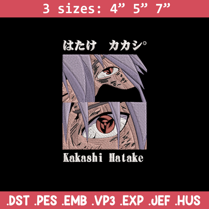 Kakashi hatake Embroidery Design, Naruto Embroidery, Embroidery File, Anime Embroidery,Anime shirt, Digital download.jpg