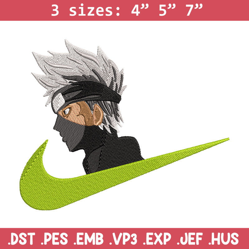 Kakashi Nike embroidery design, Naruto embroidery, nike design, anime design, anime shirt, Digital download.jpg