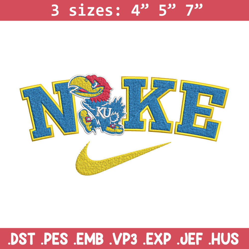 Kansas Jayhawks embroidery design, NCAA embroidery, Nike design, Embroidery file, Embroidery shirt, Digital download.jpg