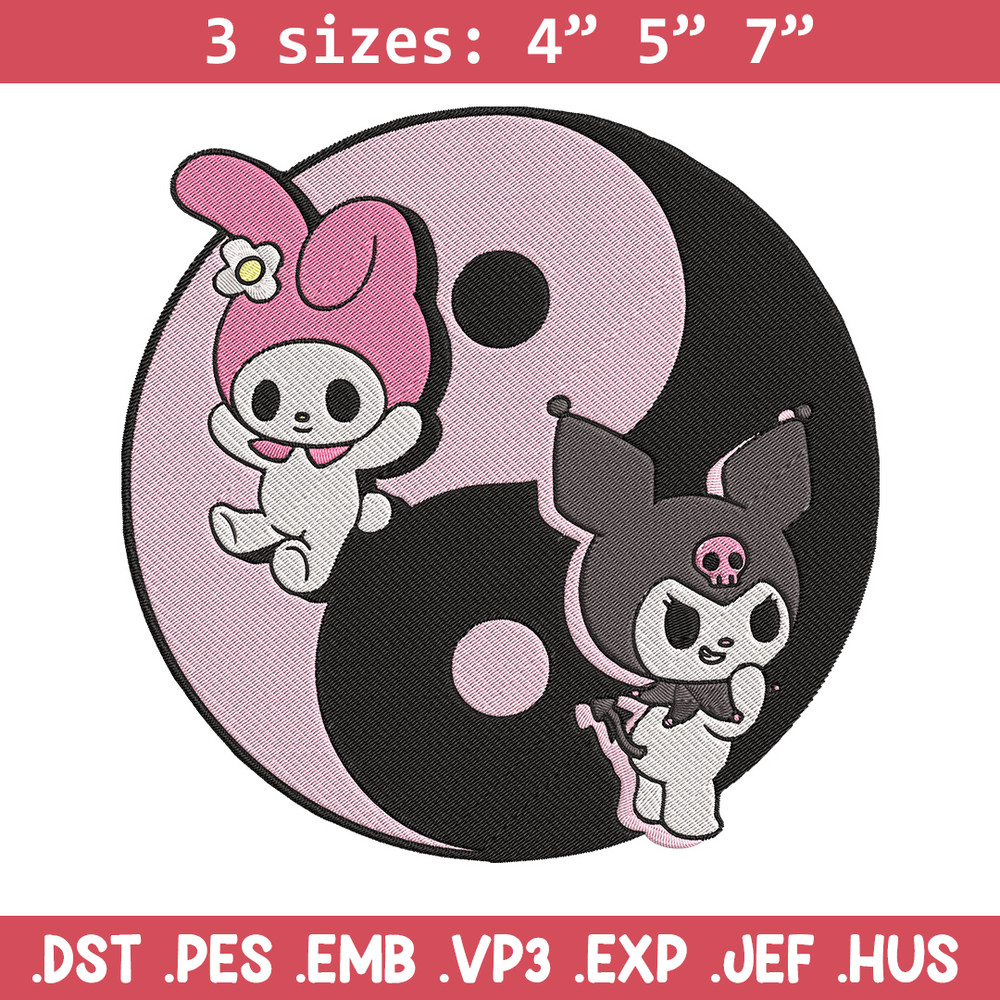 Kawaii Kuromi Embroidery Design, Hello kitty Embroidery, Embroidery File,Anime Embroidery, Anime shirt, Digital download.jpg
