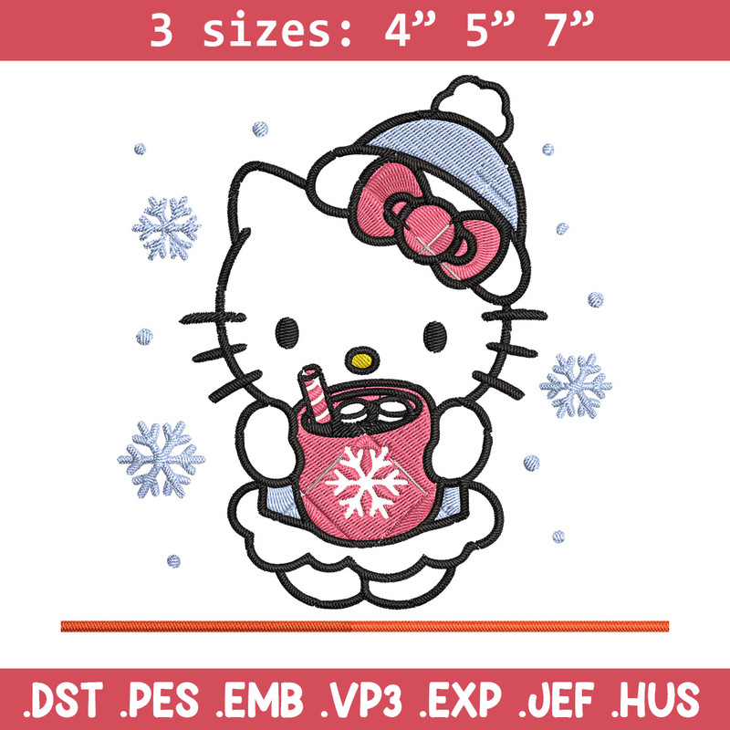 Kitty chrismas Embroidery Design, Hello kitty Embroidery, Embroidery File,Anime Embroidery, Anime shirt,Digital download.jpg