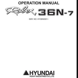 Hyundai Rolex 36n-7 Operator's Manual SN HY36N0001 - PDF DOWNLOAD